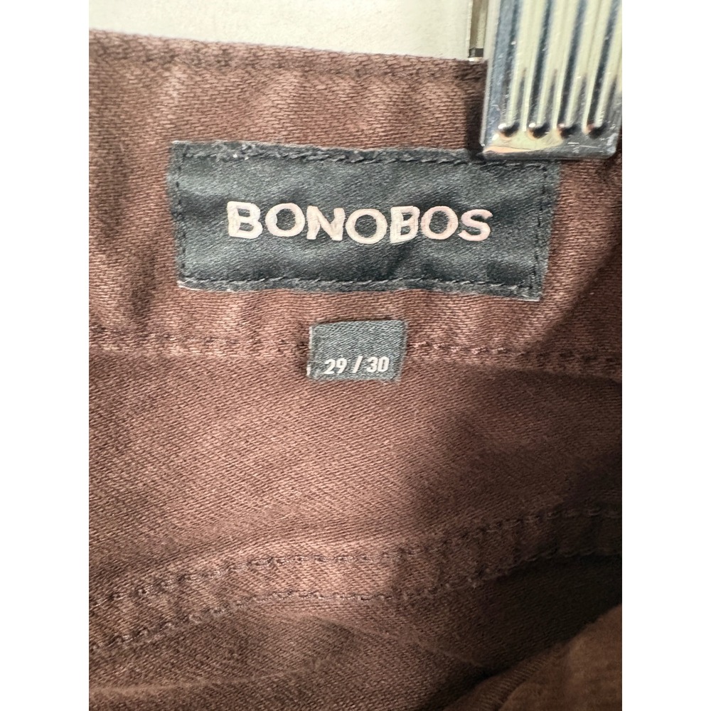 Bonobos Mens Slim Taper Pants Brown 29x30 Five Pocket Chino Jeans - Picture 6 of 14